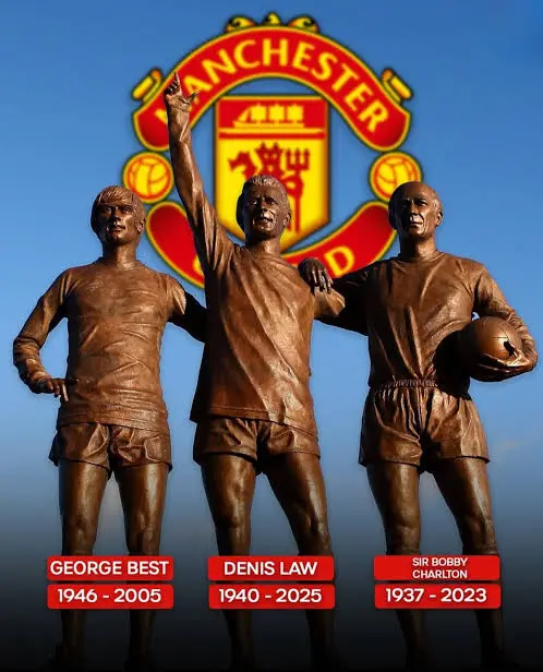 مجسمه مثلث مقدس منچستریونایتد جرج بست دنیس لاو بابی چارلتون